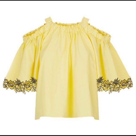 Sandro Embroidered Cold Shoulder Top✨ - Picture 2 of 11